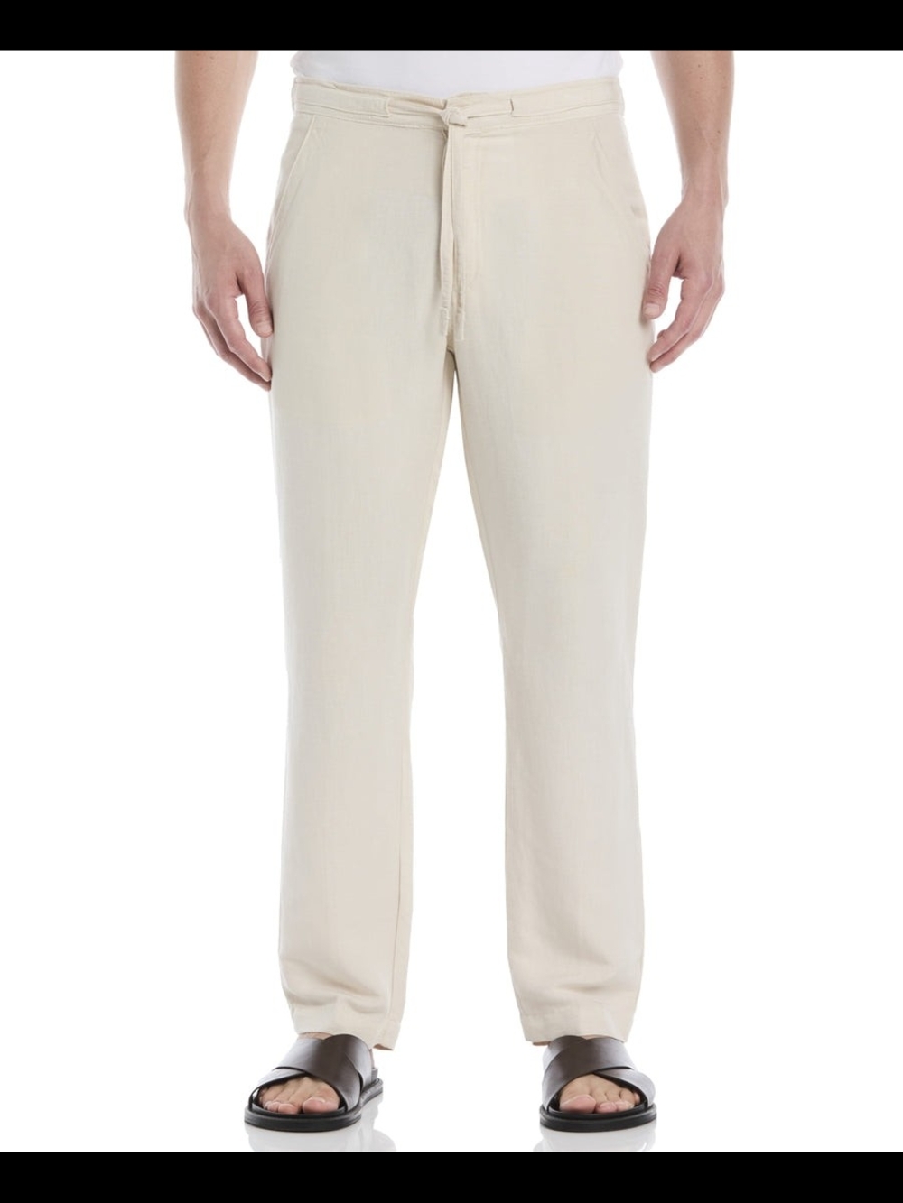 Men's Lightweight Cream Linen-Blend Pants